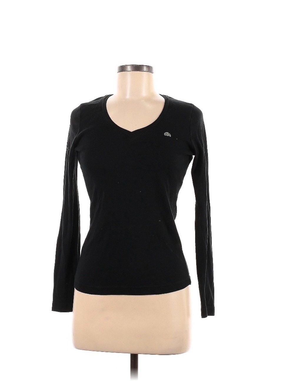 Lacoste Black V-Neck Long Sleeve Tee